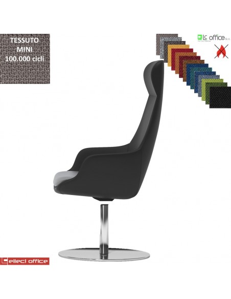 Metropolitan Poltrona direzionale con movimento armonico, base disco diam. 600 in acciaio inox TESSUTO MINI class 1 IM
