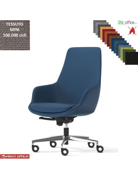 Metropolitan Poltrona semi-direzionale con oscillante multiblock base alluminio TESSUTO MINI class 1 IM