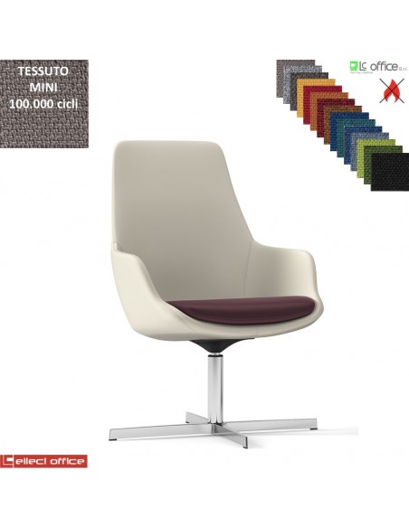 Metropolitan Poltrona semi-direzionale girevole, base 4 razze alluminio TESSUTO MINI class 1 IM