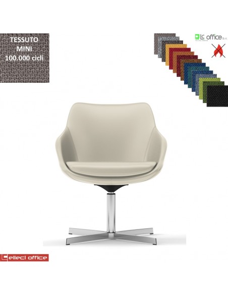 Metropolitan Poltroncina girevole base a 4 razze in alluminio TESSUTO MINI class 1 IM