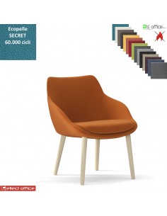 Metropolitan Poltroncina con base a 4 gambe in legno frassino verniciato naturale TESSUTO MINI class 1 IM