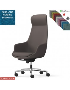 Metropolitan Poltrona direzionale con oscillante multiblock, base alluminio in Lana vergine Class 1 IM