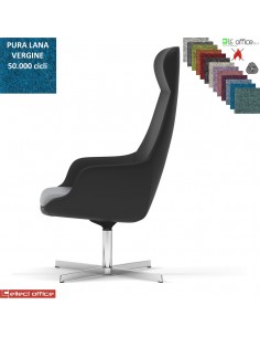 Metropolitan Poltrona direzionale con movimento armonico, base 4 razze alluminio in Lana vergine Class 1 IM
