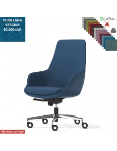 Metropolitan Poltrona semi-direzionale con oscillante multiblock, base alluminio in Lana vergine Class 1 IM