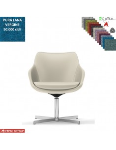 Metropolitan Poltroncina girevole base a 4 razze in alluminio in Lana vergine Class 1 IM