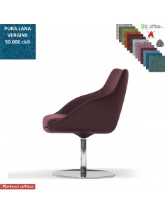 Metropolitan Poltroncina girevole base disco diam.470 in acciaio inox in Lana vergine Class 1 IM