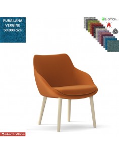 Metropolitan Poltroncina con base a 4 gambe in legno frassino verniciato naturale in Lana vergine Class 1 IM