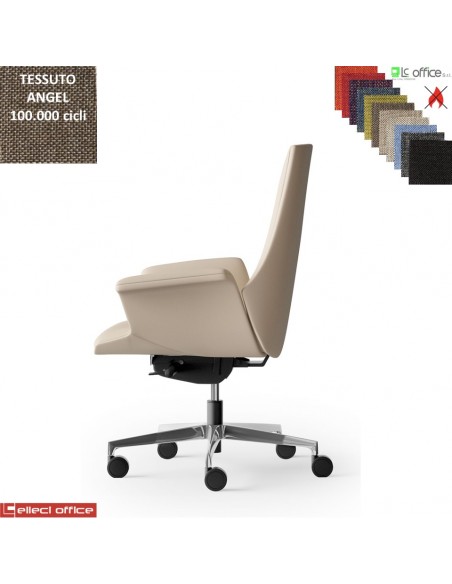 Maxima Poltrona semi-direzionale movimento sincronizzato multiblock reg. laterale base alluminio tessuto Angel class 1 IM