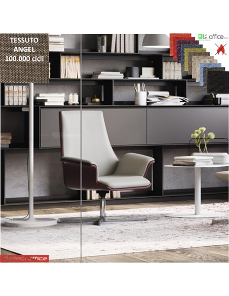 Maxima Poltrona semi-direzionale girevole base 4 razze alluminio tessuto Angel class 1 IM