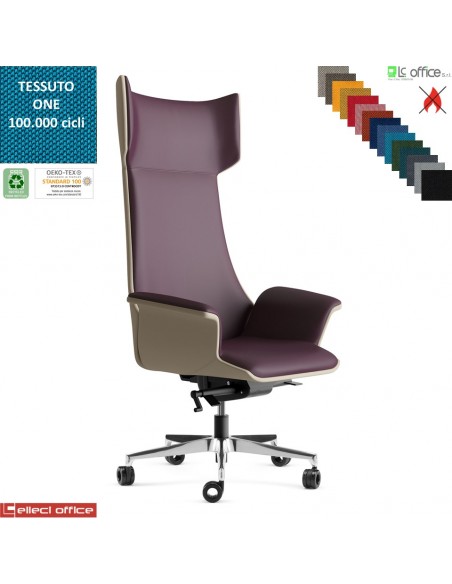 Metropolitan Poltrona direzionale movimento sincronizzato multiblock reg. laterale base alluminio tessuto ONE class 1 IM