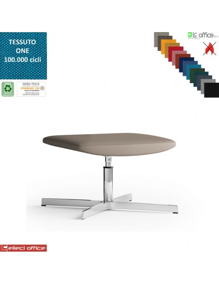 Maxima Pouf girevole base a 4 razze in alluminio tessuto ONE class 1 IM