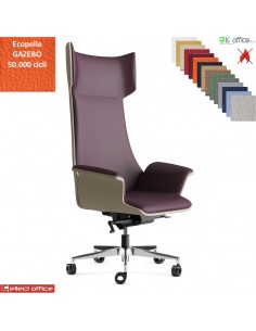 Metropolitan Poltrona direzionale movimento sincronizzato multiblock reg. laterale base alluminio ecopelle GAZEBO Class 1IM