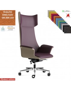 Maxima Poltrona direzionale movimento sincronizzato multiblock reg. laterale base alluminio TESSUTO KING FLEX class 1IM