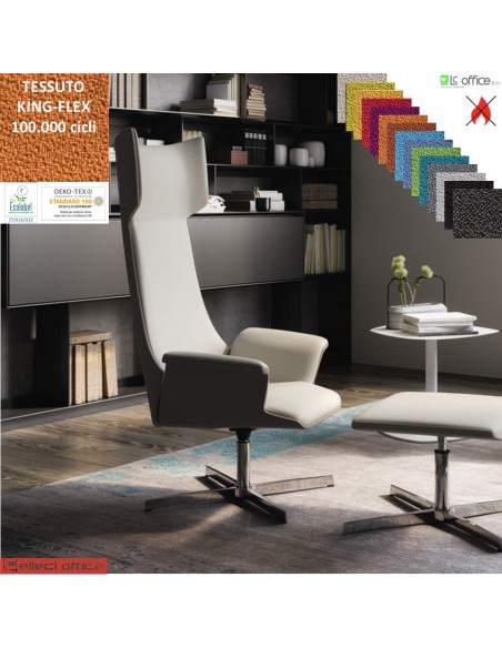 Maxima Poltrona direzionale girevole, base 4 razze alluminio TESSUTO KING FLEX class 1IM
