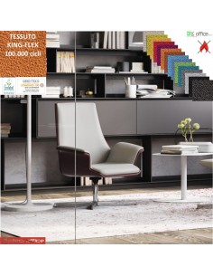 Maxima Poltrona semi-direzionale girevole, base 4 razze alluminio TESSUTO KING FLEX class 1IM