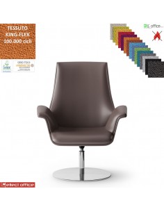 Maxima Poltrona semi-direzionale girevole, base disco Ø600 in acciaio inox TESSUTO KING FLEX class 1IM