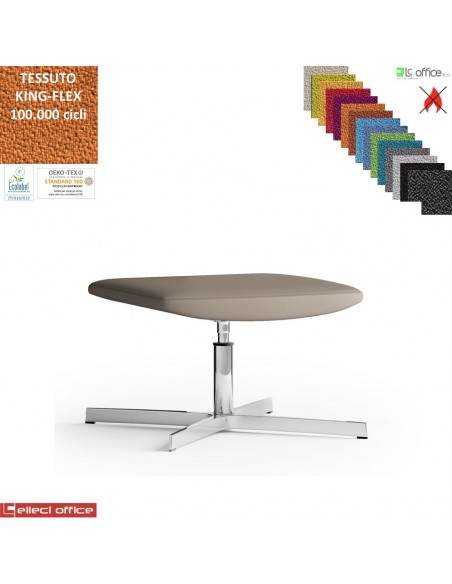 Maxima Pouf girevole base a 4 razze in alluminio TESSUTO KING FLEX class 1IM