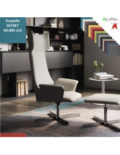 Maxima PPoltrona direzionale girevole, base 4 razze alluminio ecopelle SECRET class 1 IM