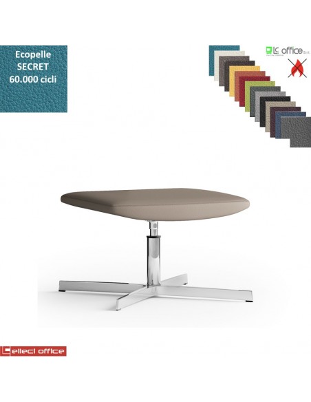 Maxima Pouf girevole, base a 4 razze in alluminio ecopelle SECRET class 1 IM