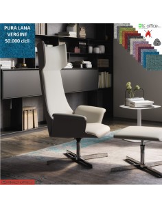 Poltrona Poltrona direzionale girevole, base 4 razze alluminio in Lana vergine Class 1 IM