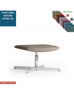 Maxima Pouf girevole, base a 4 razze in alluminio in Lana vergine Class 1 IM