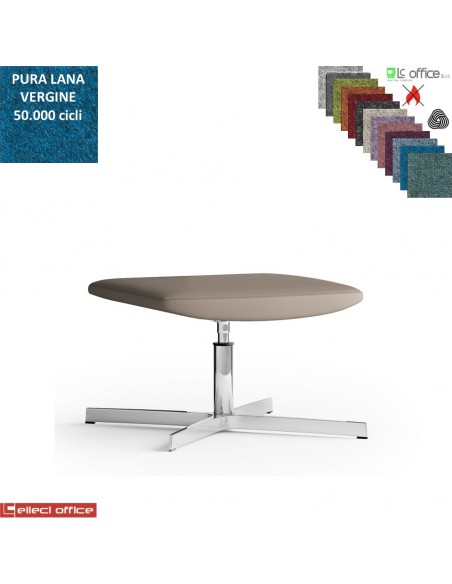 Maxima Pouf girevole, base a 4 razze in alluminio in Lana vergine Class 1 IM