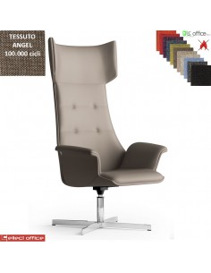 Maxima PLUS CUCITURE A VISTA Poltrona direzionale girevole base 4 razze alluminio tessuto Angel class 1 IM