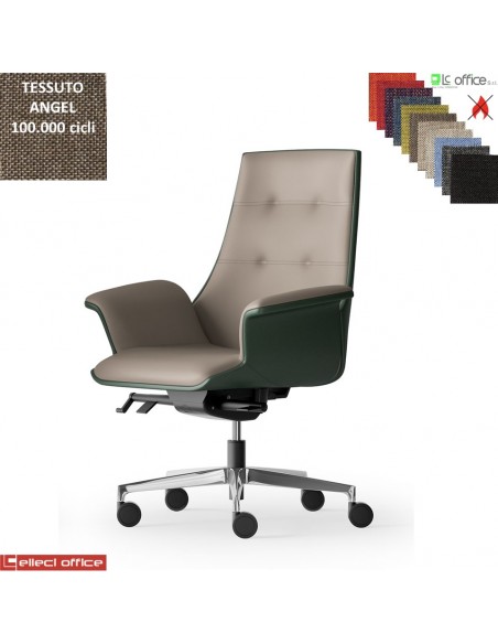 Maxima PLUS Poltrona semi-direzionale movimento sincronizzato multiblock reg. laterale base alluminio tessuto Angel class 1 IM