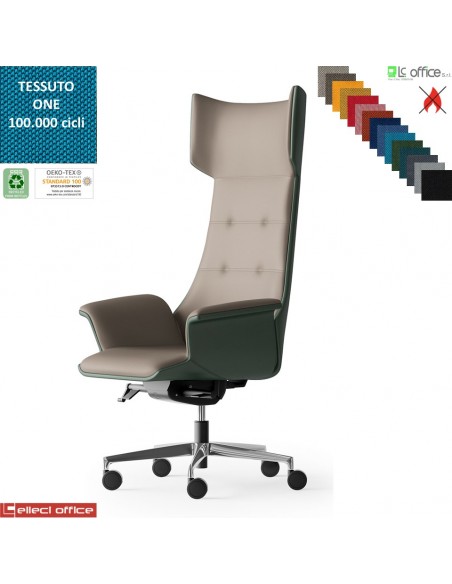 Maxima PLUS Poltrona direzionale movimento sincronizzato multiblock reg. laterale base alluminio tessuto ONE class 1 IM