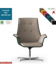 Maxima PLUS CON CUCITURE A VISTA Poltrona semi-direzionale girevole, base 4 razze alluminio tessuto ONE class 1 IM