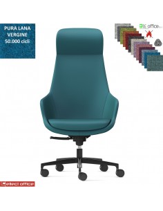 Metropolitan Poltrona direzionale oscillante multiblock base nylon in Lana vergine Class 1 IM