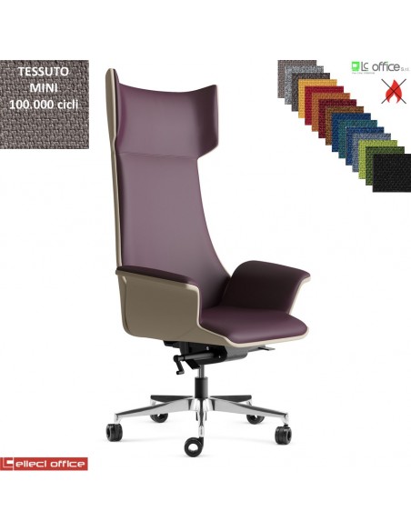 Maxima Poltrona direzionale movimento sincronizzato multiblock reg. laterale base alluminio TESSUTO MINI class 1 IM