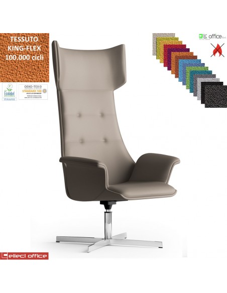 Maxima Plus Poltrona direzionale girevole base 4 razze alluminio TESSUTO KING FLEX class 1IM