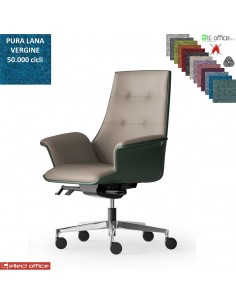 Maxima Plus Poltrona direzionale movimento sincronizzato multiblock reg. laterale base alluminio in Lana vergine Class 1 IM