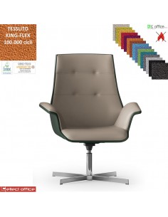 Maxima Plus Poltrona semi-direzionale girevole base 4 razze alluminio TESSUTO KING FLEX class 1IM