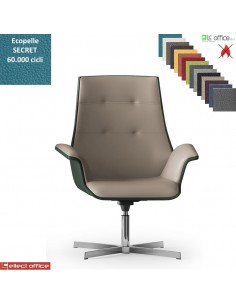 Maxima Plus Poltrona semi-direzionale girevole base 4 razze alluminio ecopelle SECRET class 1 IM