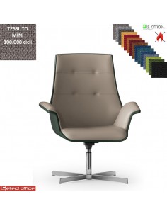 Maxima Plus Poltrona semi-direzionale girevole base 4 razze alluminio TESSUTO MINI class 1 IM