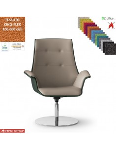 Maxima Plus Poltrona semi-direzionale girevole base disco Ø600 in acciaio inox TESSUTO KING FLEX class 1IM