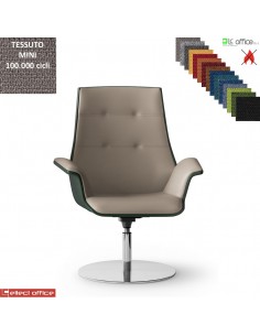 Maxima Poltrona semi-direzionale girevole base disco Ø600 in acciaio inox TESSUTO MINI class 1 IM