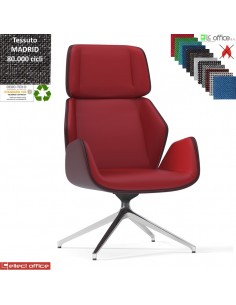 Haiku Poltrona direzionale con movimento armonico, base alluminio piramidale 4 gambe tessuto MADRID class 1IM