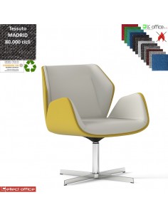 Haiku Poltrona semi-direzionale girevole, base 4 razze alluminio tessuto MADRID class 1IM