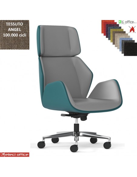 Haiku Poltrona direzionale con oscillante multiblock base alluminio tessuto Angel class 1 IM