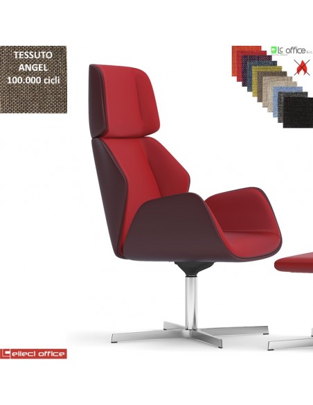 Haiku Poltrona direzionale con movimento armonico base 4 razze alluminio tessuto Angel class 1 IM