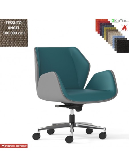 Haiku Poltrona semi-direzionale con oscillante multiblock base alluminio tessuto Angel class 1 IM