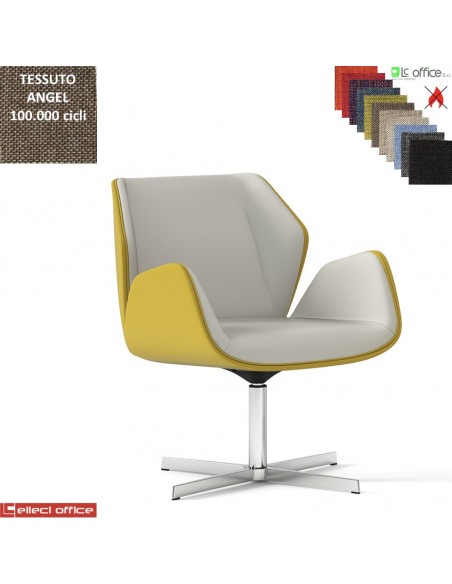 Haiku Poltrona semi-direzionale girevole base 4 razze alluminio tessuto Angel class 1 IM