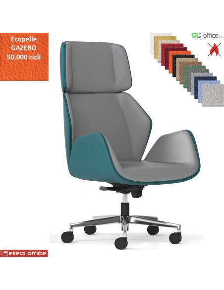 Haiku Poltrona direzionale con oscillante multiblock base alluminio ecopelle GAZEBO Class 1IM