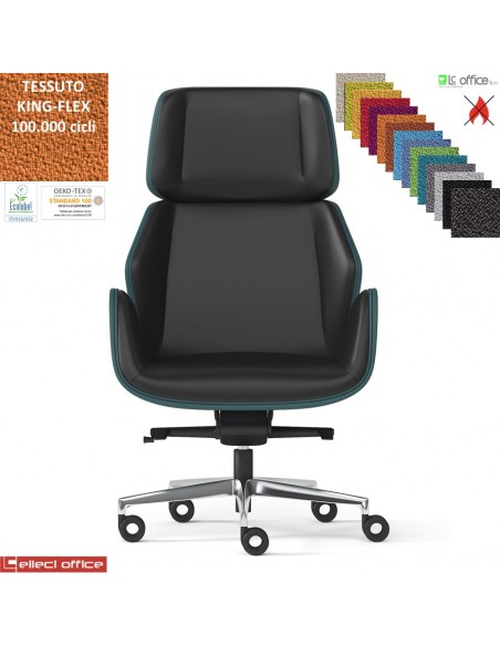 Haiku Poltrona direzionale oscillante fulcro avanzato multiblock regolazione laterale base alluminio TESSUTO KING FLEX