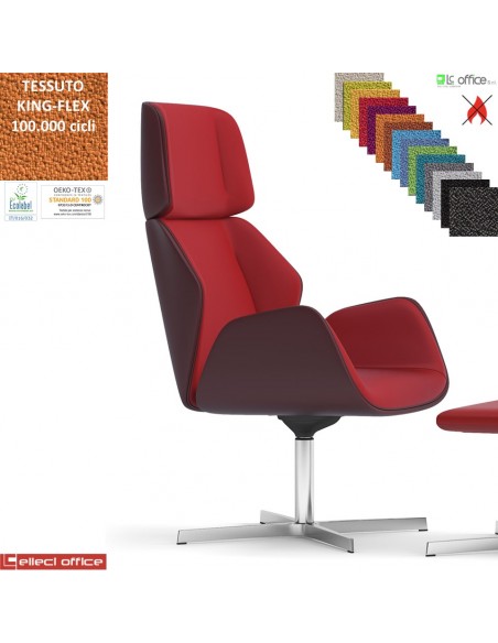 Haiku Poltrona direzionale con movimento armonico base 4 razze alluminio TESSUTO KING FLEX class 1IM