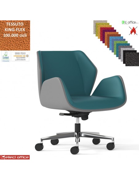 Haiku Poltrona semi-direzionale con oscillante multiblock base alluminio TESSUTO KING FLEX class 1IM