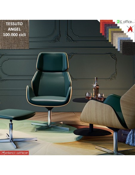 Haiku Wood Poltrona direzionale con movimento armonico base 4 razze alluminio tessuto Angel class 1 IM